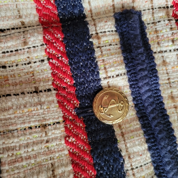 Anne Klein Nautical Multicolor Striped Blazer Size 12 - Picture 3 of 6